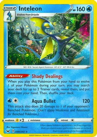 Inteleon 058/202  - Holofoil Miscellaneous Cards & Products - Promo