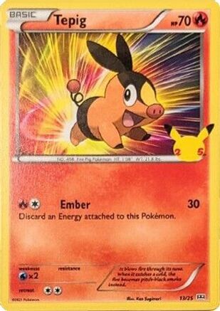 Tepig 013/25  - Holofoil McDonalds 25th Anniversary Promos - Promo