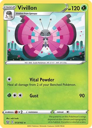 Vivillon 013  - Reverse Holofoil SWSH05 Battle Styles - Rare