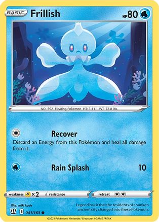 Frillish 041  - Reverse Holofoil SWSH05 Battle Styles - Common