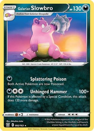 Galarian Slowbro 092  - Reverse Holofoil SWSH05 Battle Styles - Rare