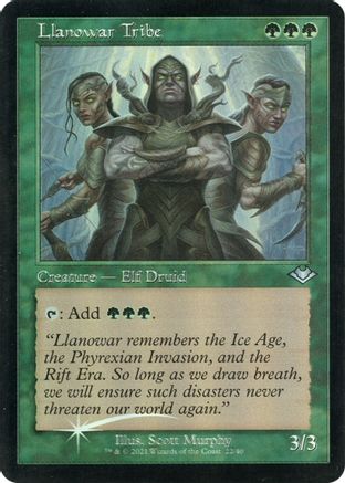 Llanowar Tribe (Retro Foil Etched) [Modern Horizons]