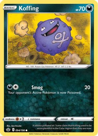 Koffing 094  - Reverse Holofoil SWSH06 Chilling Reign - Common