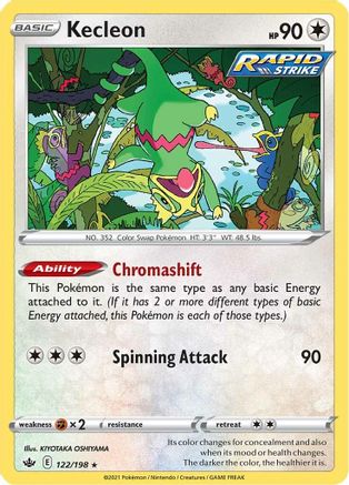 Kecleon 122  - Reverse Holofoil SWSH06 Chilling Reign - Rare