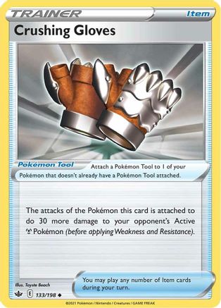Crushing Gloves 133  - Reverse Holofoil SWSH06 Chilling Reign - Uncommon