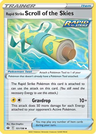 Rapid Strike Scroll of the Skies 151  - Reverse Holofoil SWSH06 Chilling Reign - Uncommon