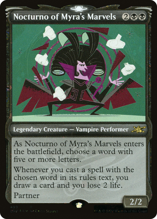 Nocturno of Myra's Marvels (Showcase) (Galaxy Foil) (UNF-499) - Unfinity: (Showcase) Foil