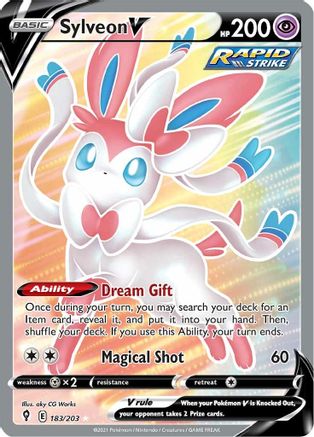 Sylveon V (Full Art) 183  - Holofoil SWSH07 Evolving Skies - Ultra Rare