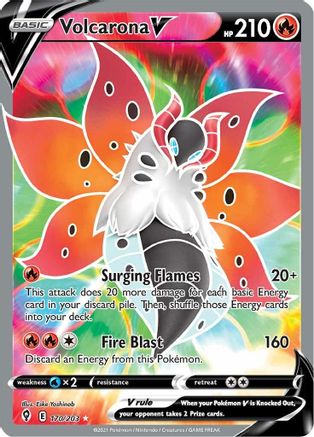 Volcarona V (Full Art) 170  - Holofoil SWSH07 Evolving Skies - Ultra Rare