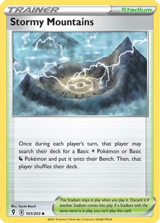 Stormy Mountains 161  - Reverse Holofoil SWSH07 Evolving Skies - Uncommon