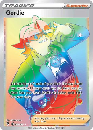 Gordie (Secret) 223  - Holofoil SWSH07 Evolving Skies - Secret Rare