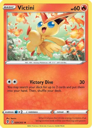 Victini 020  - Holofoil SWSH07 Evolving Skies - Holo Rare