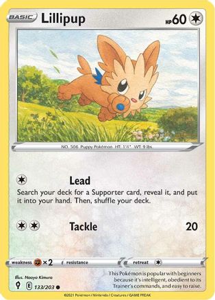 Lillipup 133  SWSH07 Evolving Skies - Common
