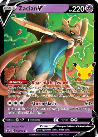 Zacian V 016  - Holofoil Celebrations - Ultra Rare