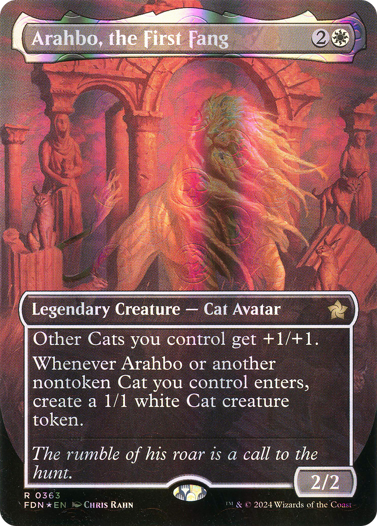 Arahbo, the First Fang (Borderless) (Mana Foil) [Foundations]