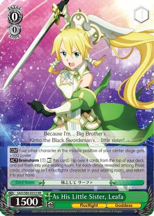 As His Little Sister, Leafa (SAO/S80-E033 RR) - Sword Art Online -Alicization- Vol.2