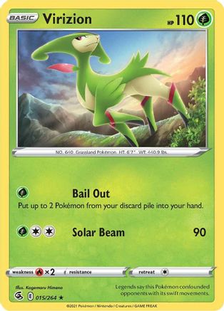 Virizion 015  - Reverse Holofoil SWSH08 Fusion Strike - Rare