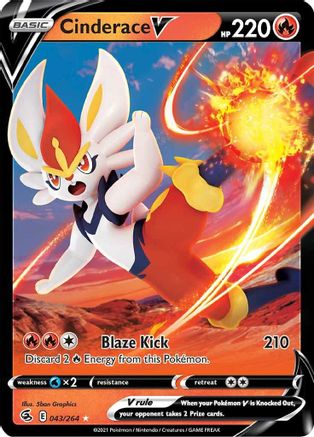 Cinderace V (43) 043  - Holofoil SWSH08 Fusion Strike - Ultra Rare