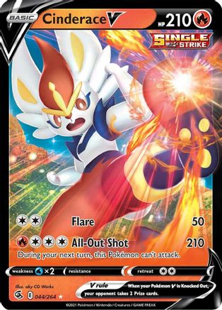 Cinderace V (44) 044  - Holofoil SWSH08 Fusion Strike - Ultra Rare