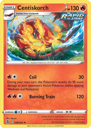 Centiskorch (48) 048  - Reverse Holofoil SWSH08 Fusion Strike - Rare