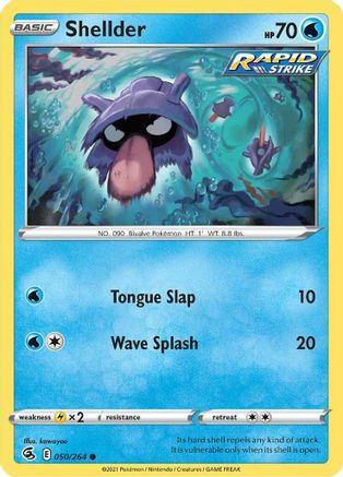 Shellder 050  - Reverse Holofoil SWSH08 Fusion Strike - Common