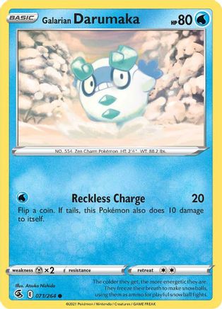 Galarian Darumaka 071  - Reverse Holofoil SWSH08 Fusion Strike - Common