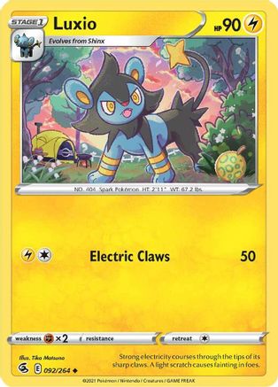 Luxio 092  SWSH08 Fusion Strike - Uncommon