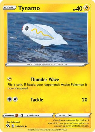 Tynamo 095  - Reverse Holofoil SWSH08 Fusion Strike - Common