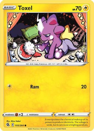 Toxel (105) 105  - Reverse Holofoil SWSH08 Fusion Strike - Common