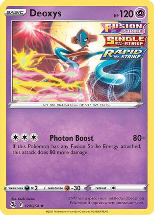Deoxys 120  - Reverse Holofoil SWSH08 Fusion Strike - Holo Rare