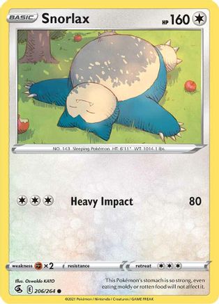 Snorlax 206  SWSH08 Fusion Strike - Common