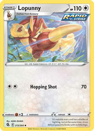 Lopunny 213  SWSH08 Fusion Strike - Uncommon