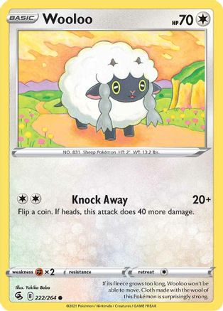 Wooloo (222) 222  - Reverse Holofoil SWSH08 Fusion Strike - Common