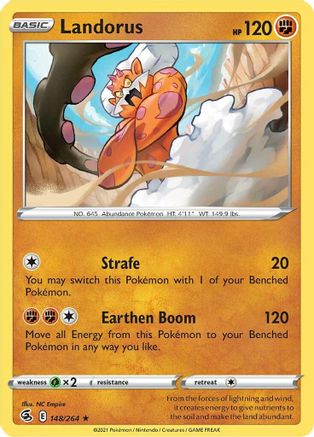 Landorus 148  - Reverse Holofoil SWSH08 Fusion Strike - Holo Rare