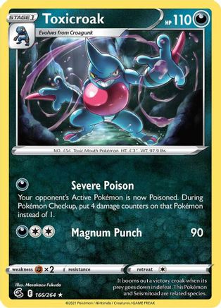 Toxicroak 166  SWSH08 Fusion Strike - Rare