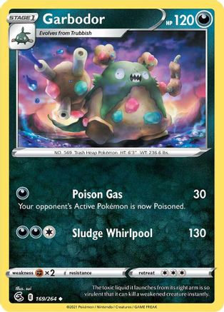 Garbodor 169  - Reverse Holofoil SWSH08 Fusion Strike - Uncommon