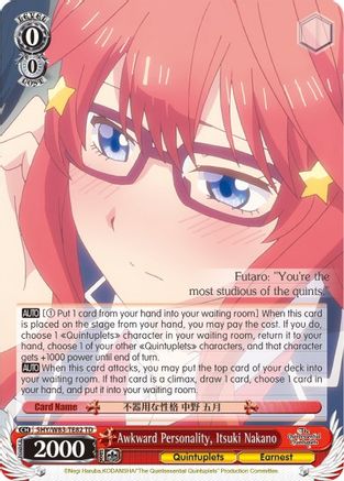 Awkward Personality, Itsuki Nakano (5HY/W83-TE82 TD) - The Quintessential Quintuplets
