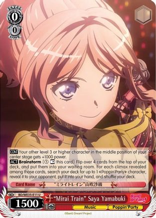 "Mirai Train" Saya Yamabuki (Parallel Foil) (BD/WE35-E11 U) - Poppin’Party x Roselia