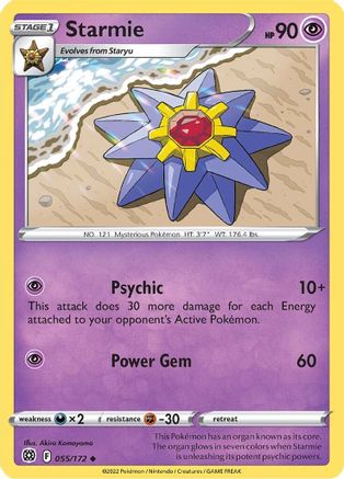 Starmie 055  - Reverse Holofoil SWSH09 Brilliant Stars - Uncommon