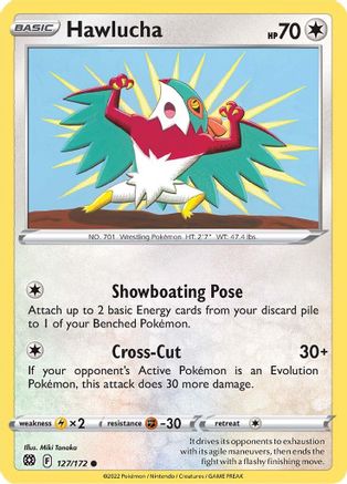 Hawlucha 127  - Reverse Holofoil SWSH09 Brilliant Stars - Common