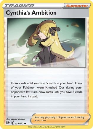 Cynthia's Ambition 138  - Reverse Holofoil SWSH09 Brilliant Stars - Uncommon