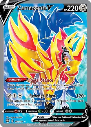 Zamazenta V (Full Art) 163  - Holofoil SWSH09 Brilliant Stars - Ultra Rare