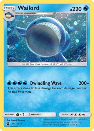 Wailord 040/168  - Holofoil Blister Exclusives - Promo