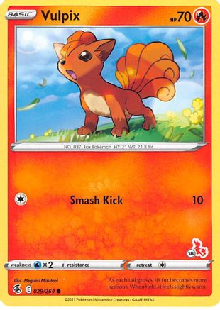 Vulpix - 029/264 (#18 Cinderace Stamped)/264  Battle Academy 2022 - Promo