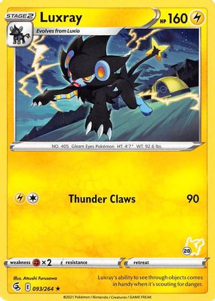 Luxray - 093/264 (#28 Pikachu Stamped)/264  Battle Academy 2022 - Promo