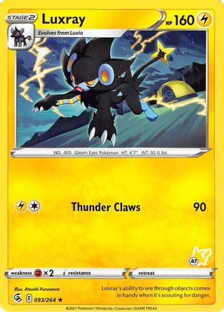 Luxray - 096/264 (#47 Pikachu Stamped)/264  Battle Academy 2022 - Promo