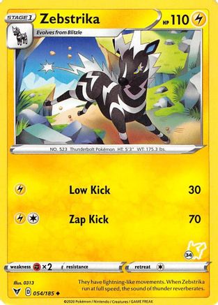 Zebstrika - 054/185 (#34 Pikachu Stamped)/185  Battle Academy 2022 - Promo