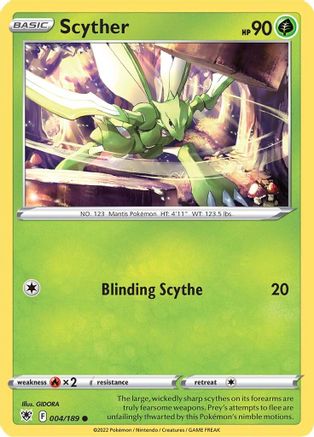 Scyther (004) 004  - Reverse Holofoil SWSH10 Astral Radiance - Common