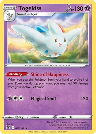 Togekiss 057  - Holofoil SWSH10 Astral Radiance - Holo Rare