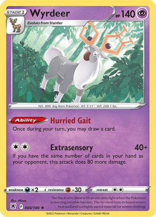 Wyrdeer 069  - Reverse Holofoil SWSH10 Astral Radiance - Holo Rare